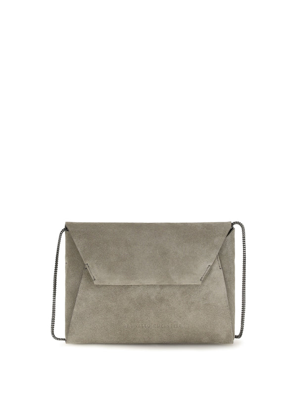 Brunello Cucinelli 100% calf leather Bos Taurus clutch in beige