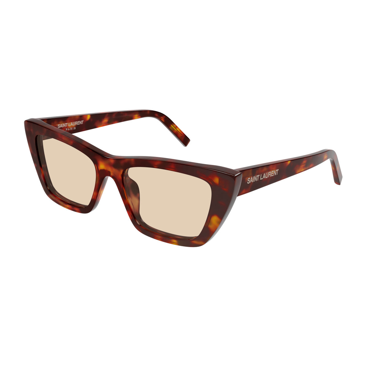 Saint Laurent SL 276 MICA Linea Logo 064 Light Havana Brown Recycled Acetate Occhiali Da Sole