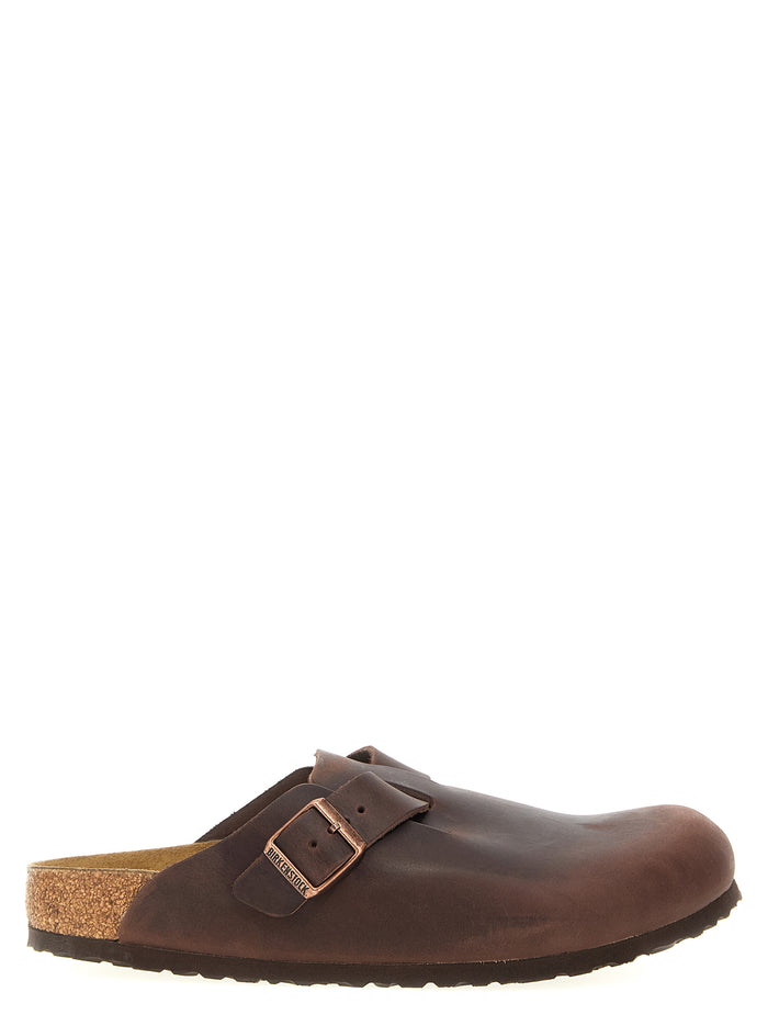 Boston sabots Brown Calfskin Leather Flat Shoes