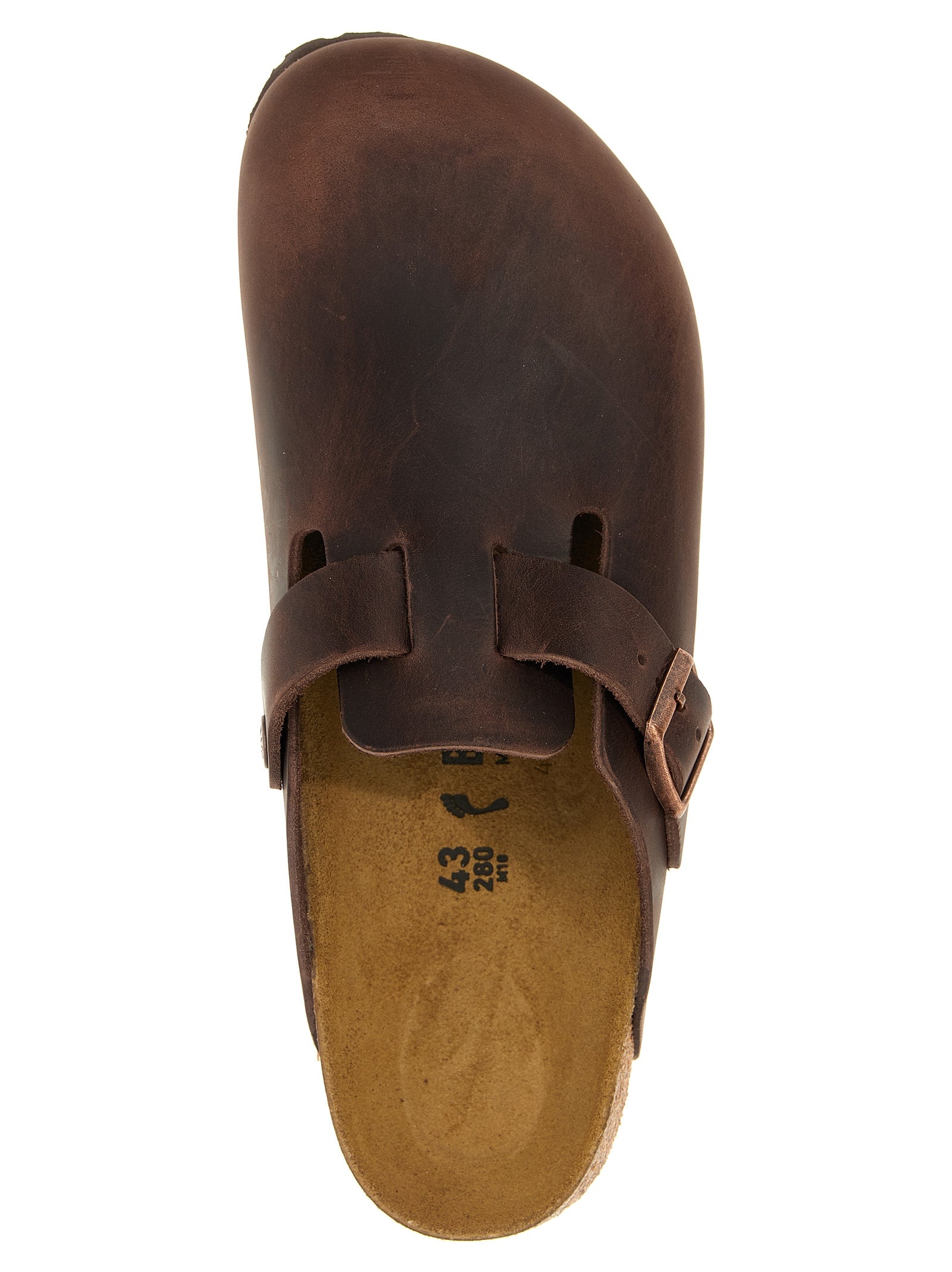 Boston sabots Brown Calfskin Leather Flat Shoes