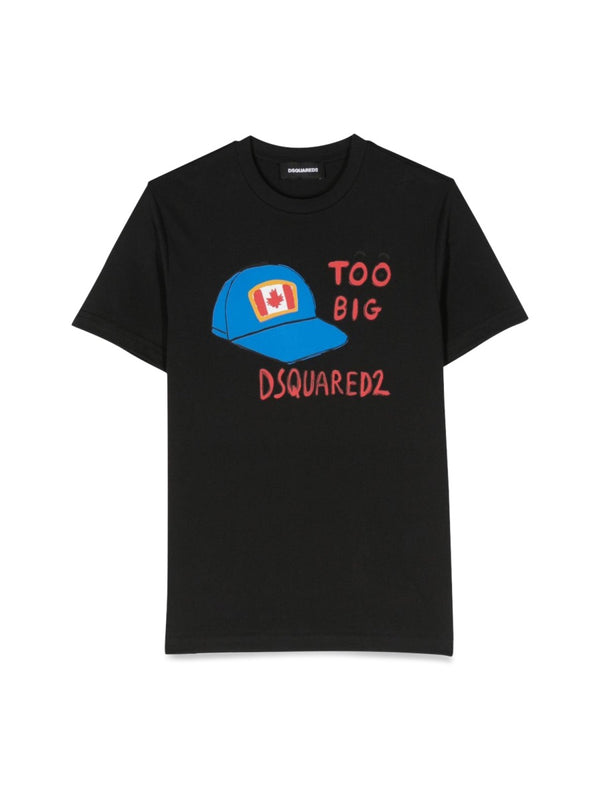 T-Shirt Hat Print Black Cotton T-shirts