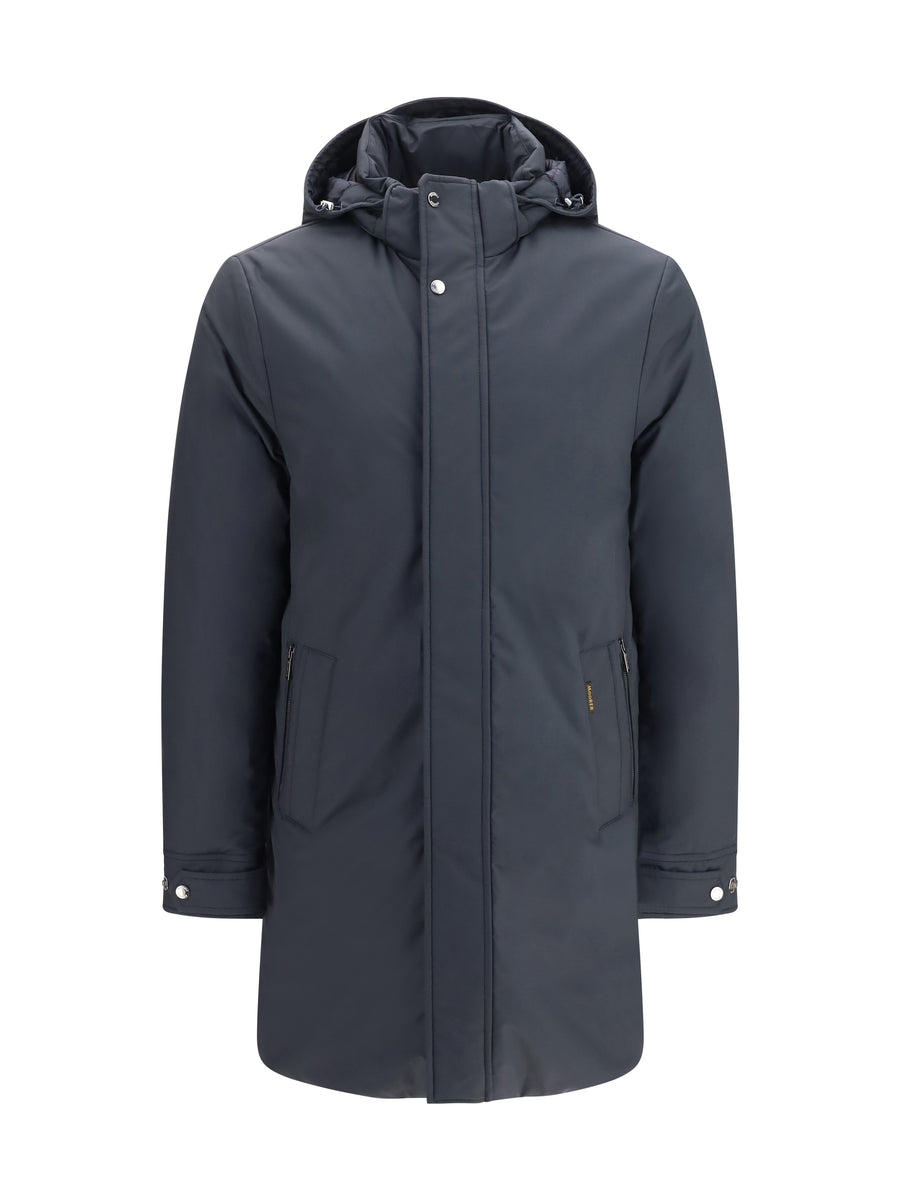 Moorer Outer: 84% Polyester down jacket in navy