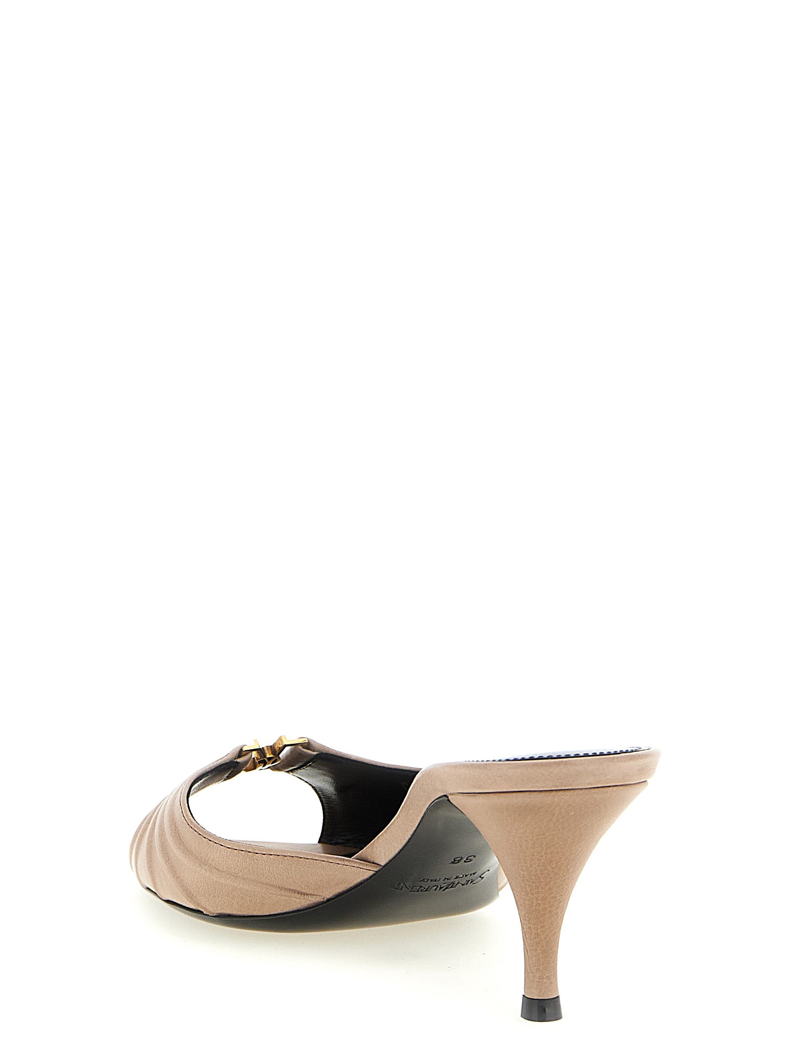 Babylone Mules Pink Calfskin Leather (bos Taurus) Sandal