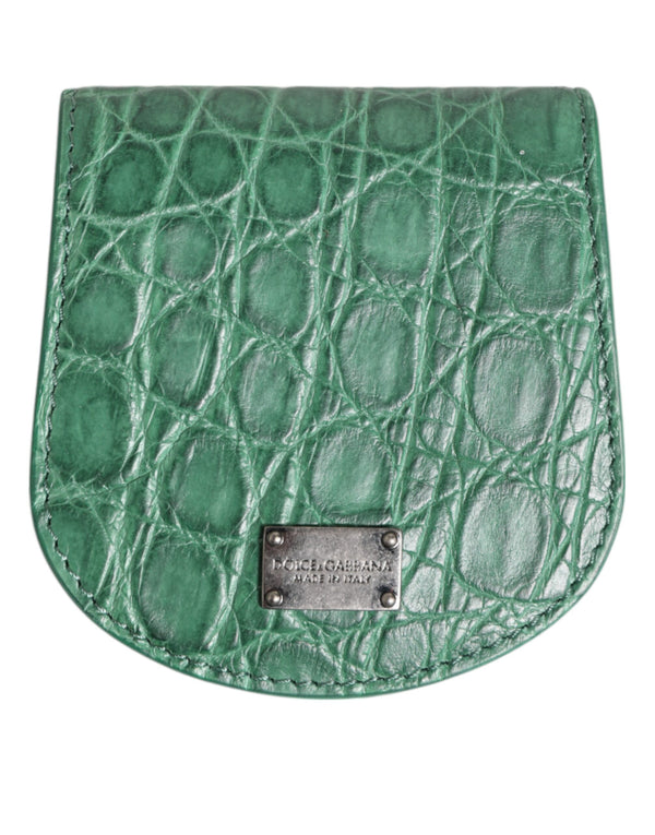 Dolce & Gabbana 100% Caiman Leather coin purse in green