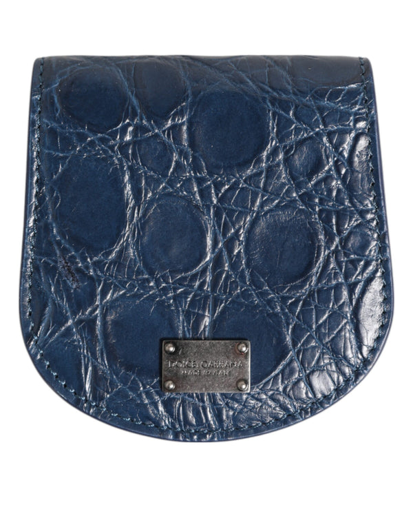 Dolce & Gabbana 100% Caiman Leather coin purse in blue