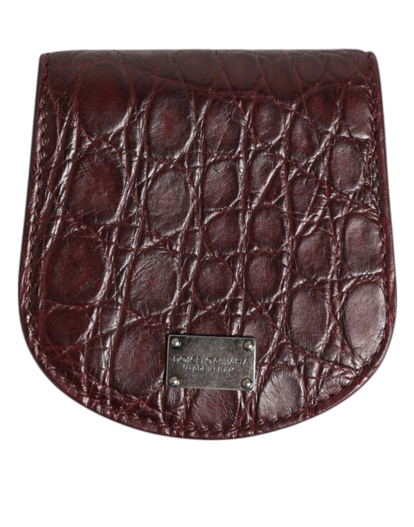 Dolce & Gabbana 100% Caiman Leather coin purse in burgundy