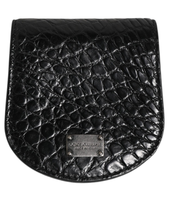 Dolce & Gabbana 100% Caiman Leather coin purse in black