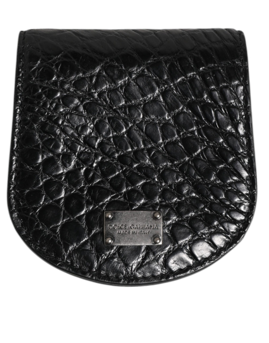 Dolce & Gabbana 100% Caiman Leather coin purse in black