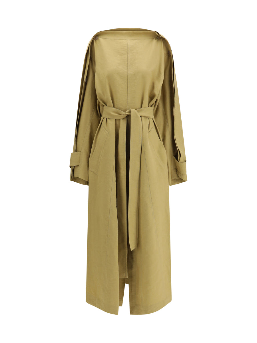 Trench Coat Dress Camel Lyocell & Raincoats