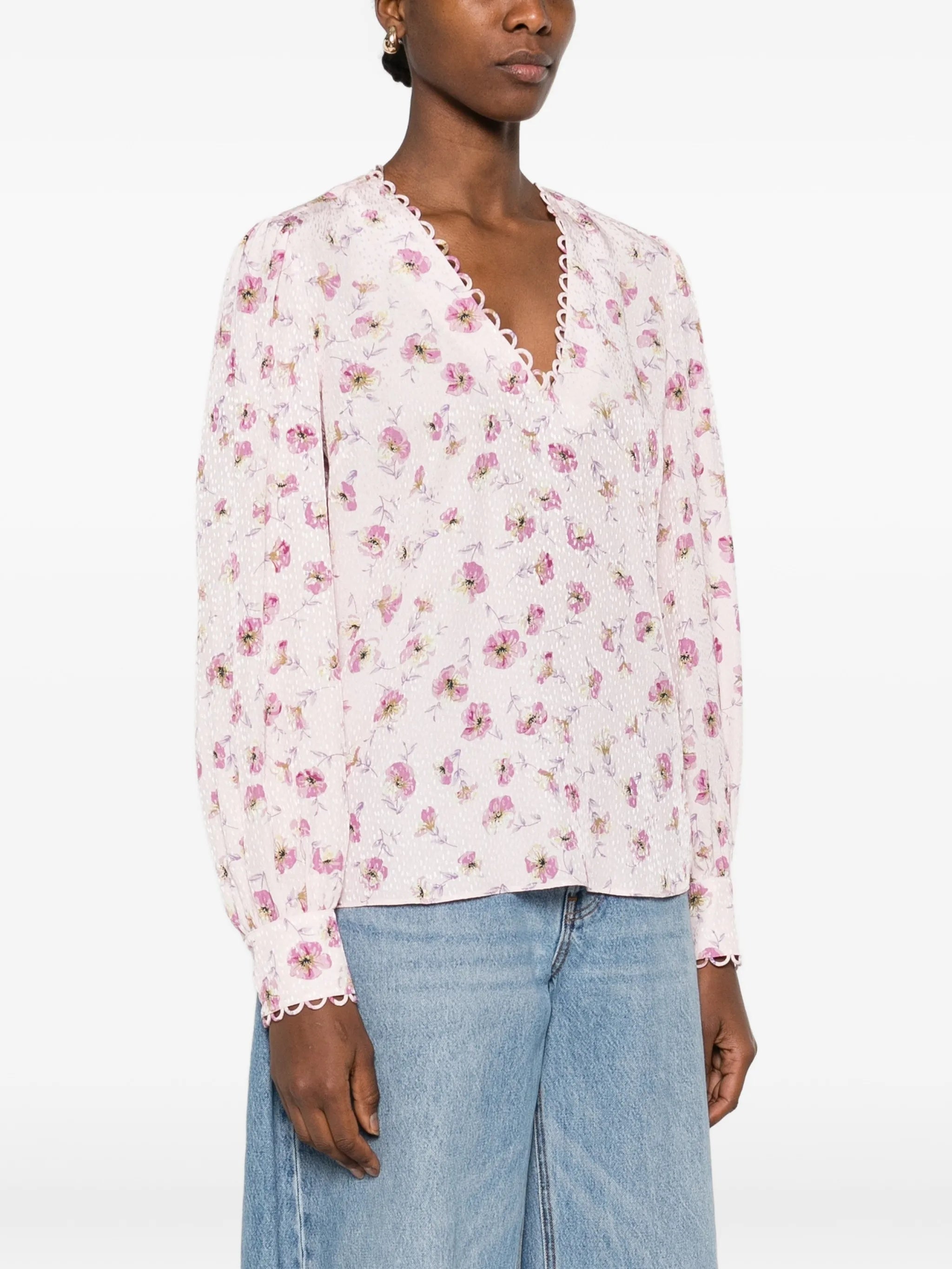 Blusa Stampa Fiore Pink & Purple Top