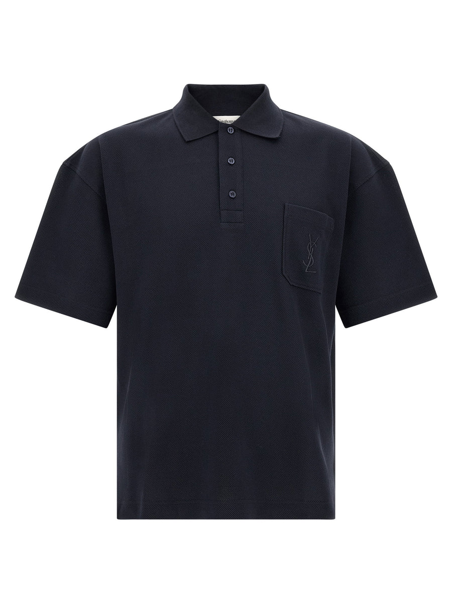 Saint Laurent Cassandre Polo Shirt — Navy