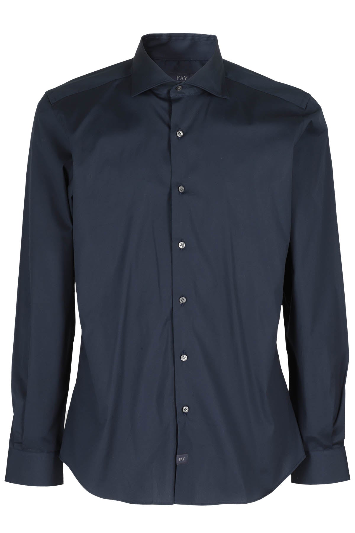 Camicia Collo Francese Stretch Blue Cotone Elastan