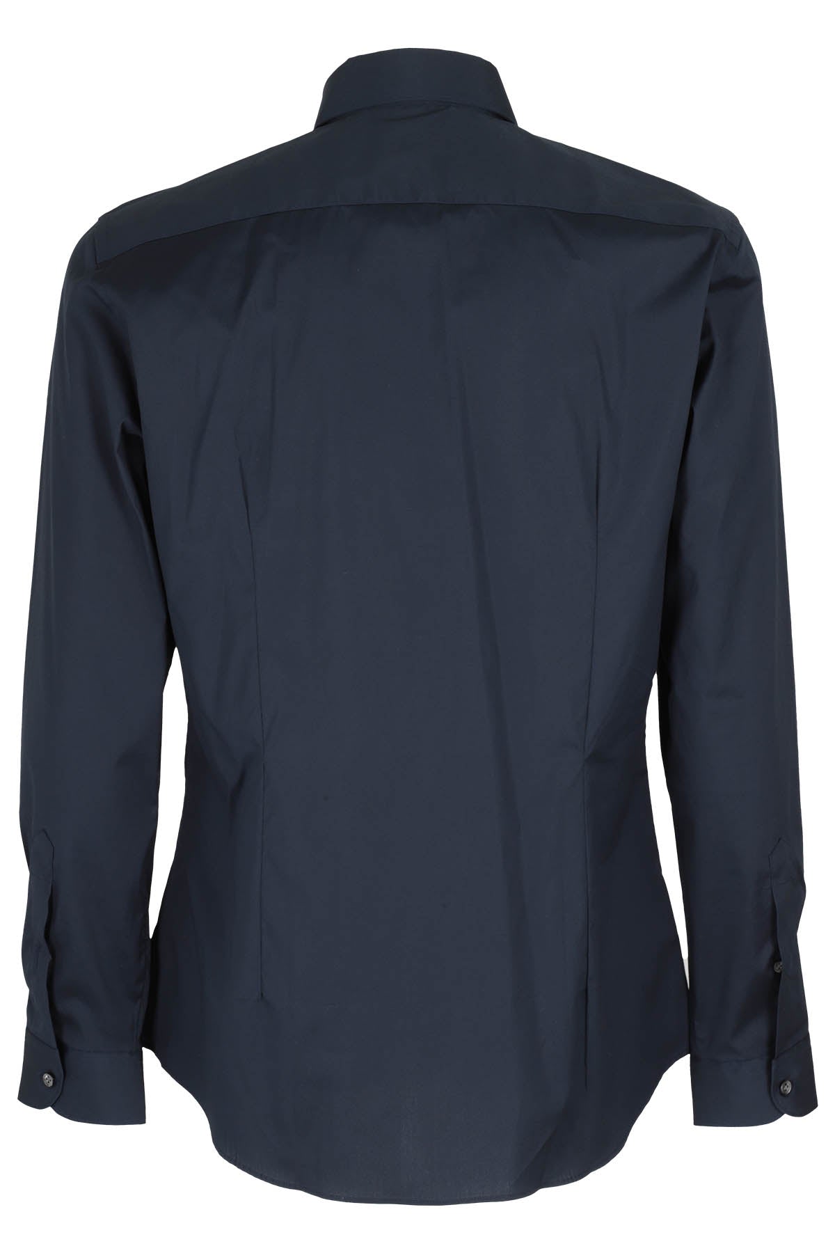 Camicia Collo Francese Stretch Blue Cotone Elastan