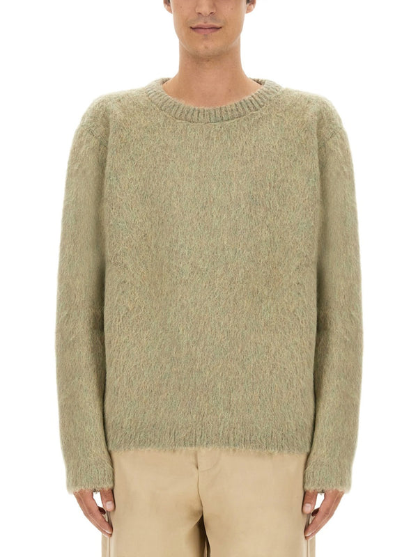 Brushed Wool Sweater Grey Mohair Jumpers