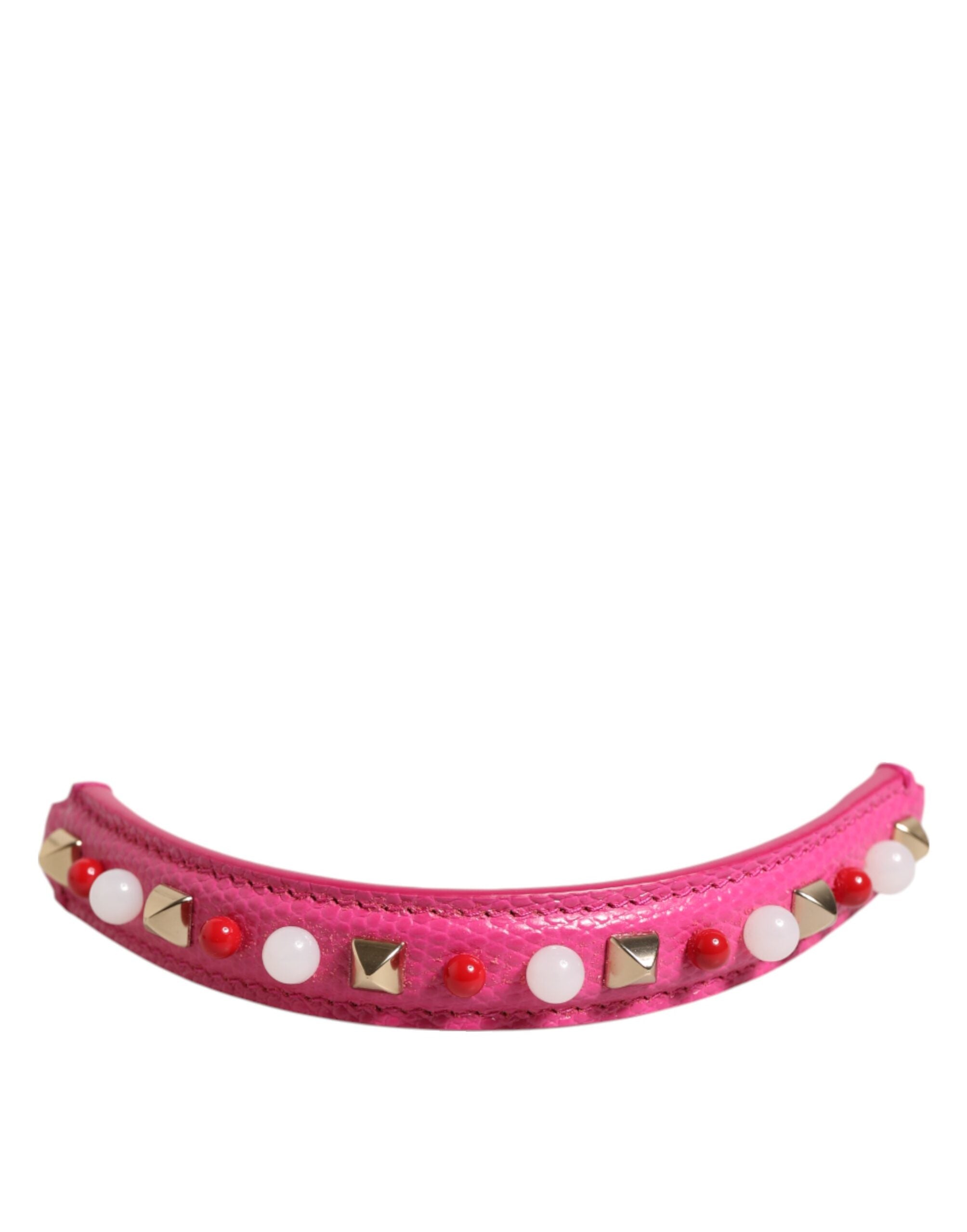 Pink Embellished Leather Bag Handle Women Shoulder Strap Calf Accessory