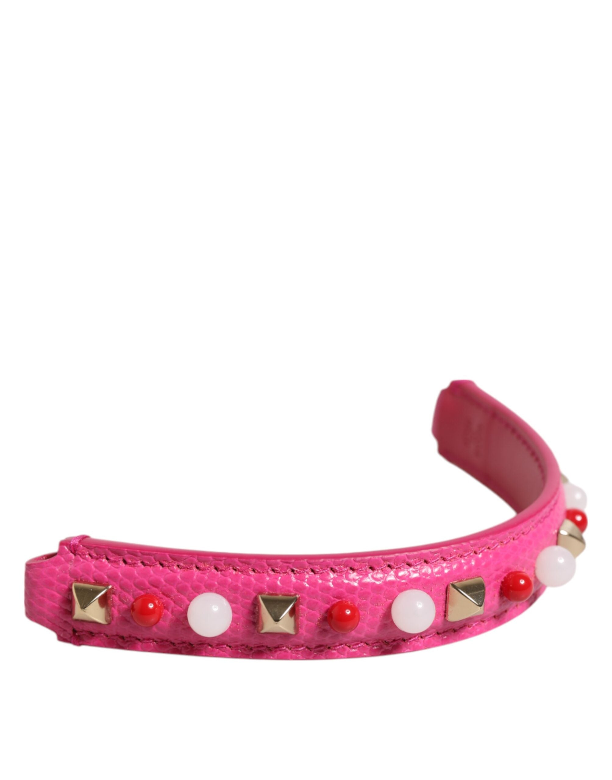 Pink Embellished Leather Bag Handle Women Shoulder Strap Calf Accessory