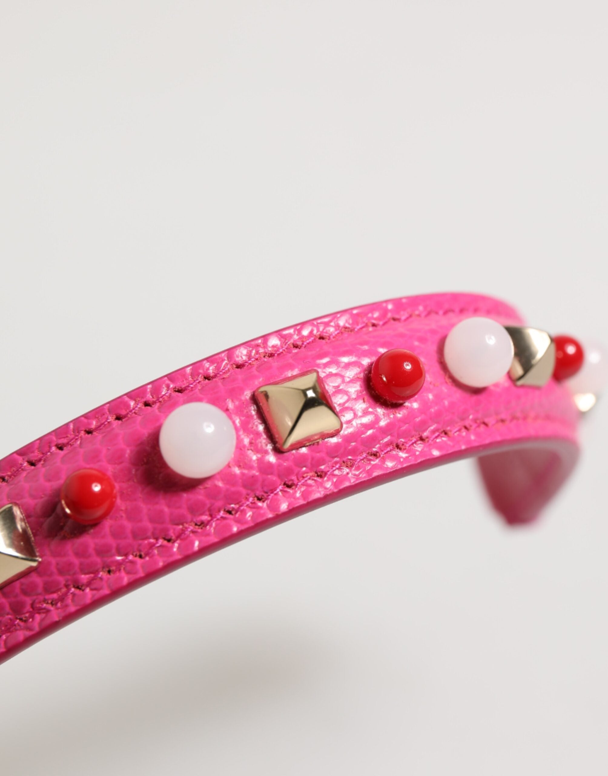 Pink Embellished Leather Bag Handle Women Shoulder Strap Calf Accessory