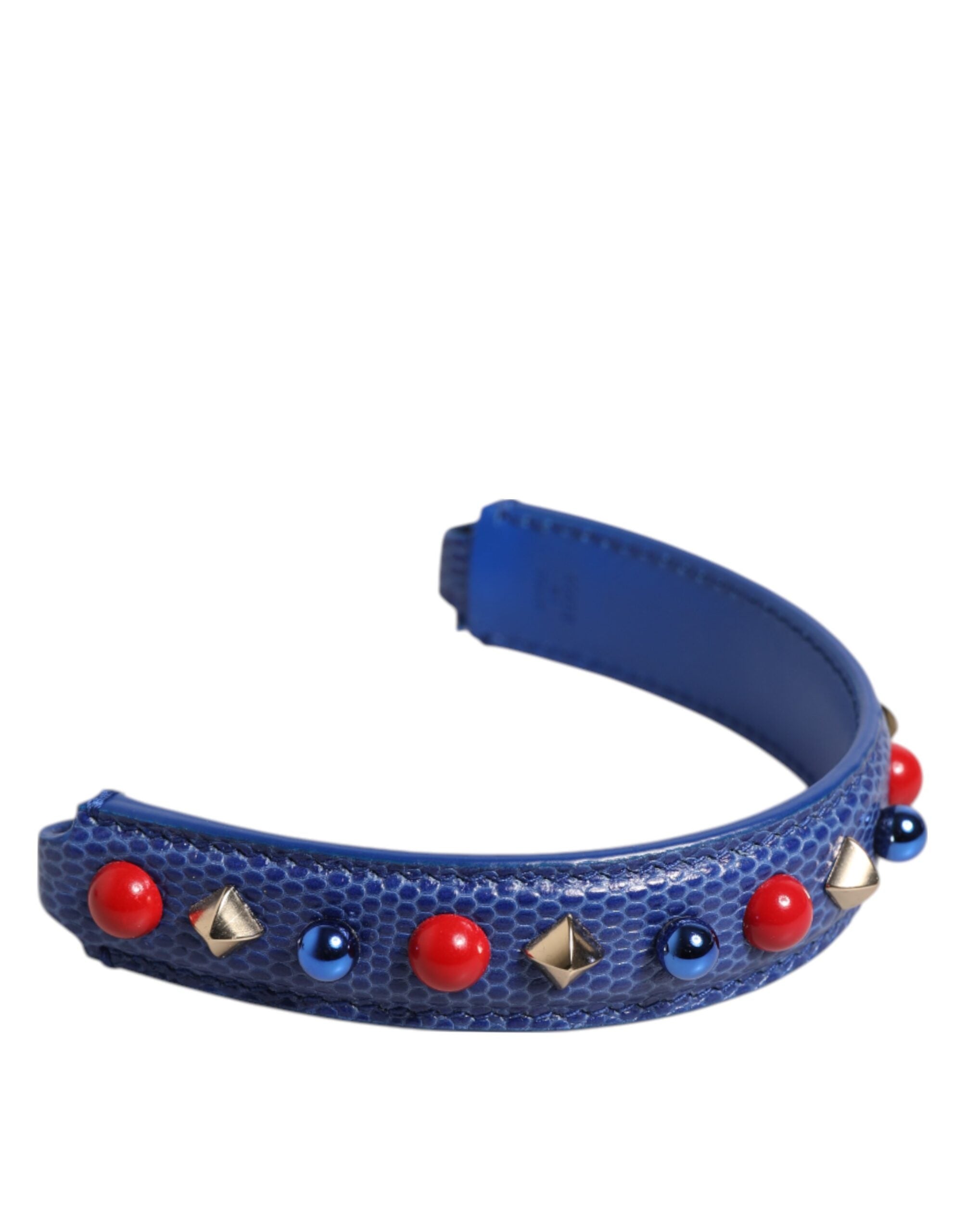 Blue Embellished Leather Bag Handle Women Shoulder Strap Calf Accessory