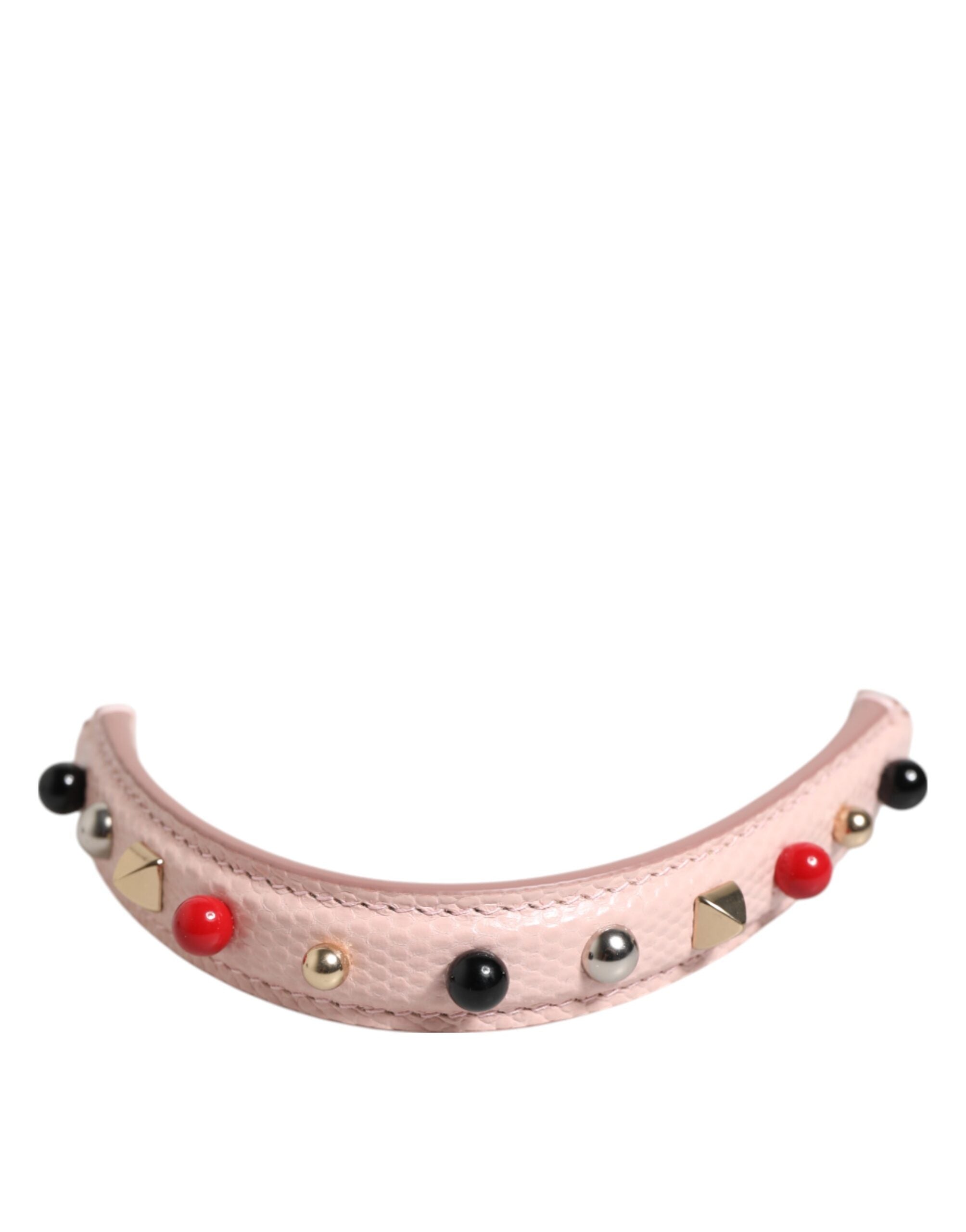 Light Pink Embellished Leather Bag Handle Shoulder Strap Powder Calf Accessory