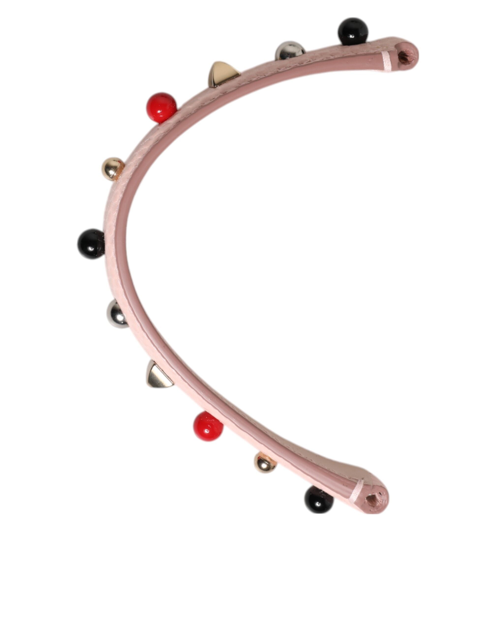 Light Pink Embellished Leather Bag Handle Shoulder Strap Powder Calf Accessory