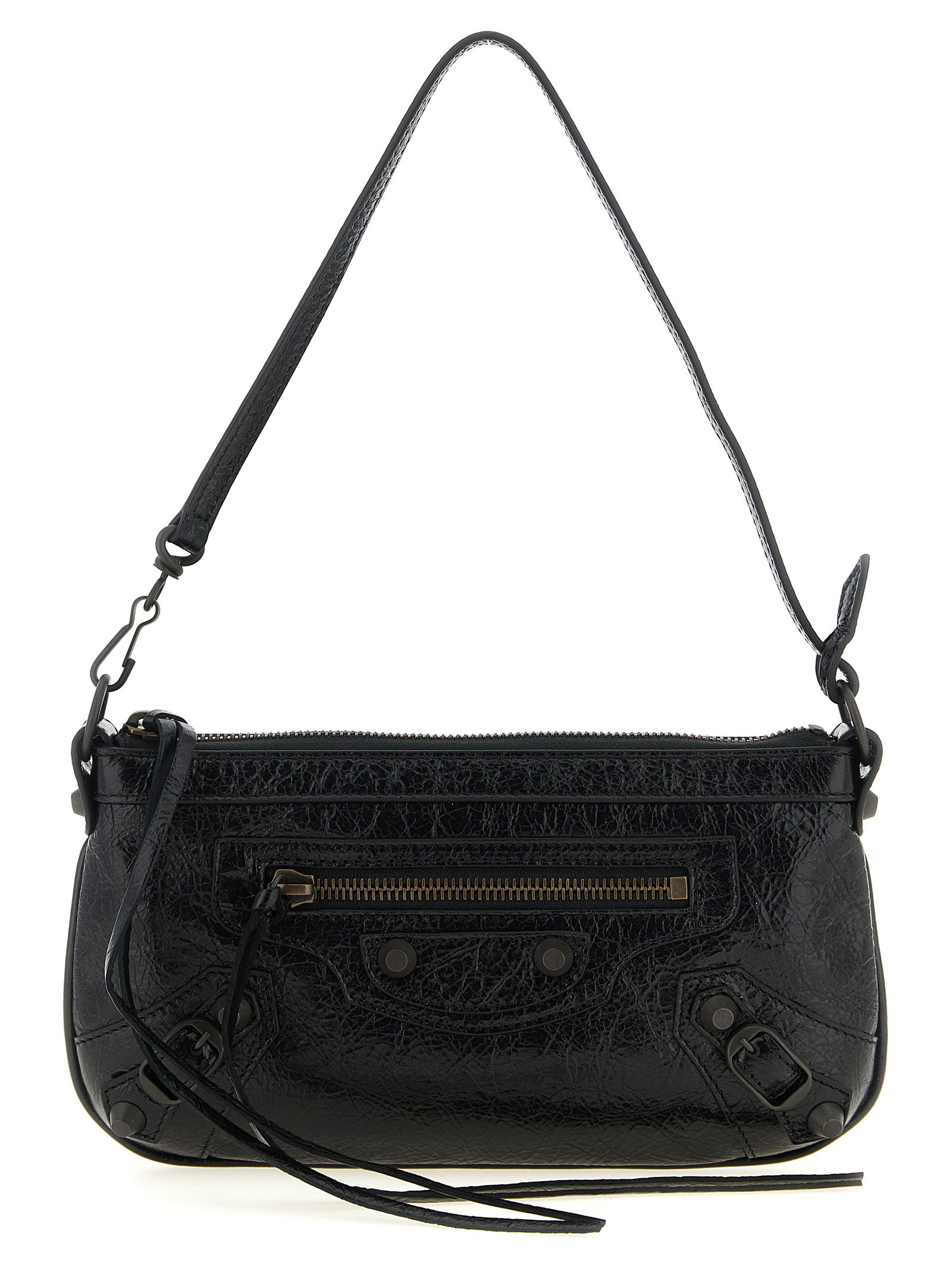 Le City Pouch Black Lamb Leather (ovis Aries) Clutch