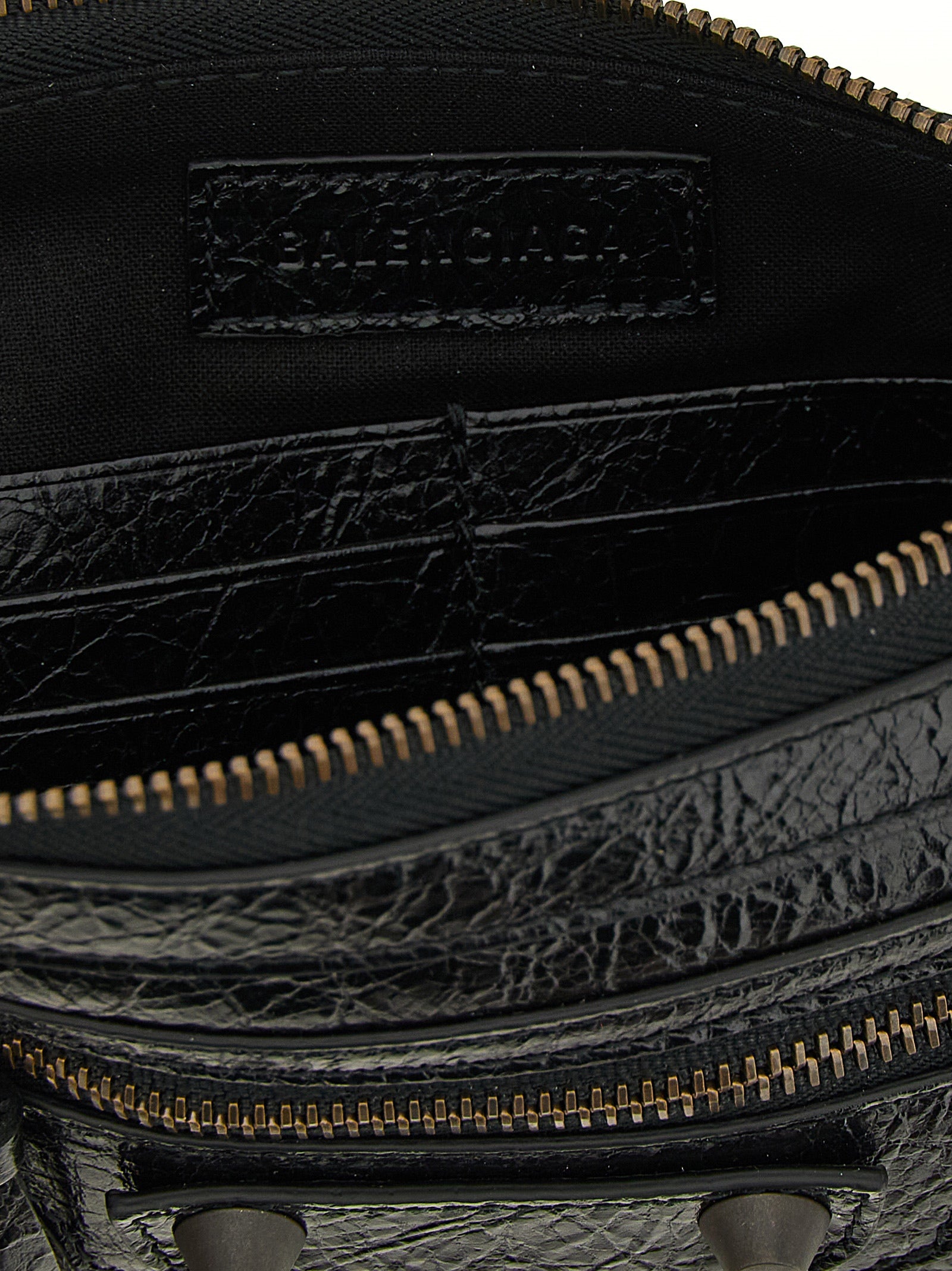 Le City Pouch Black Lamb Leather (ovis Aries) Clutch