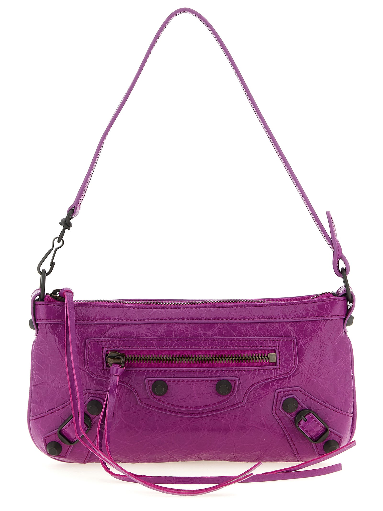 Le City Pouch Purple Lamb Leather (ovis Aries) Clutch