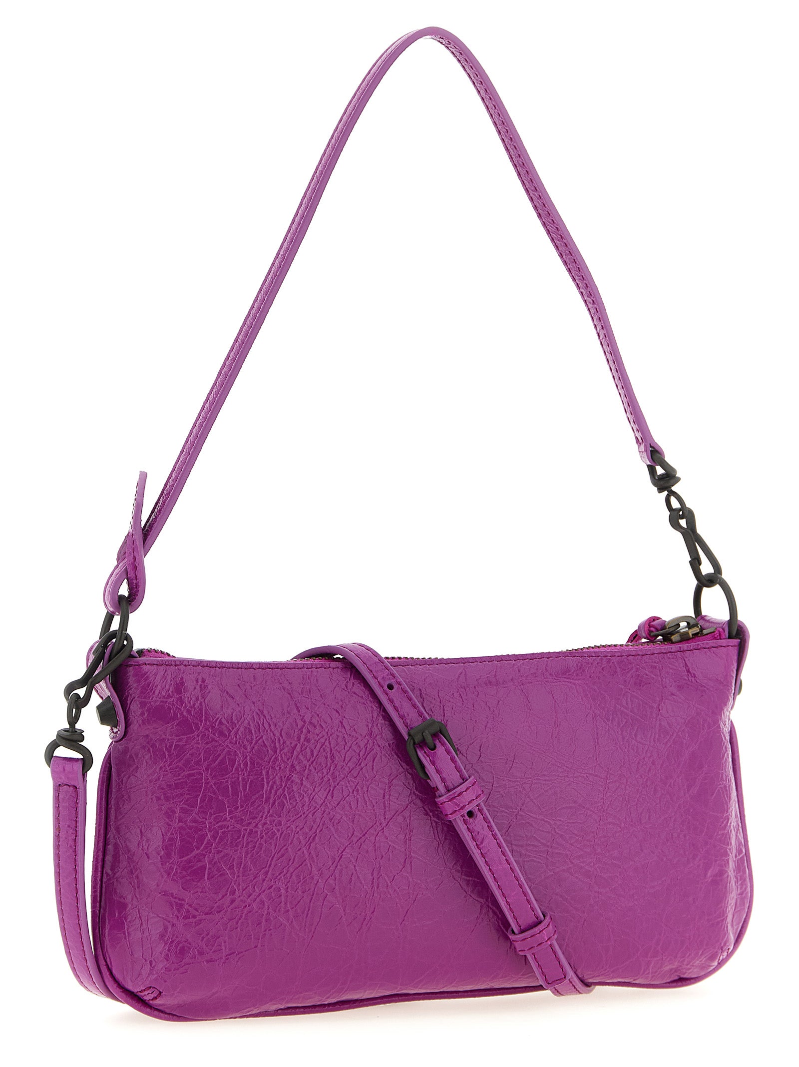 Le City Pouch Purple Lamb Leather (ovis Aries) Clutch