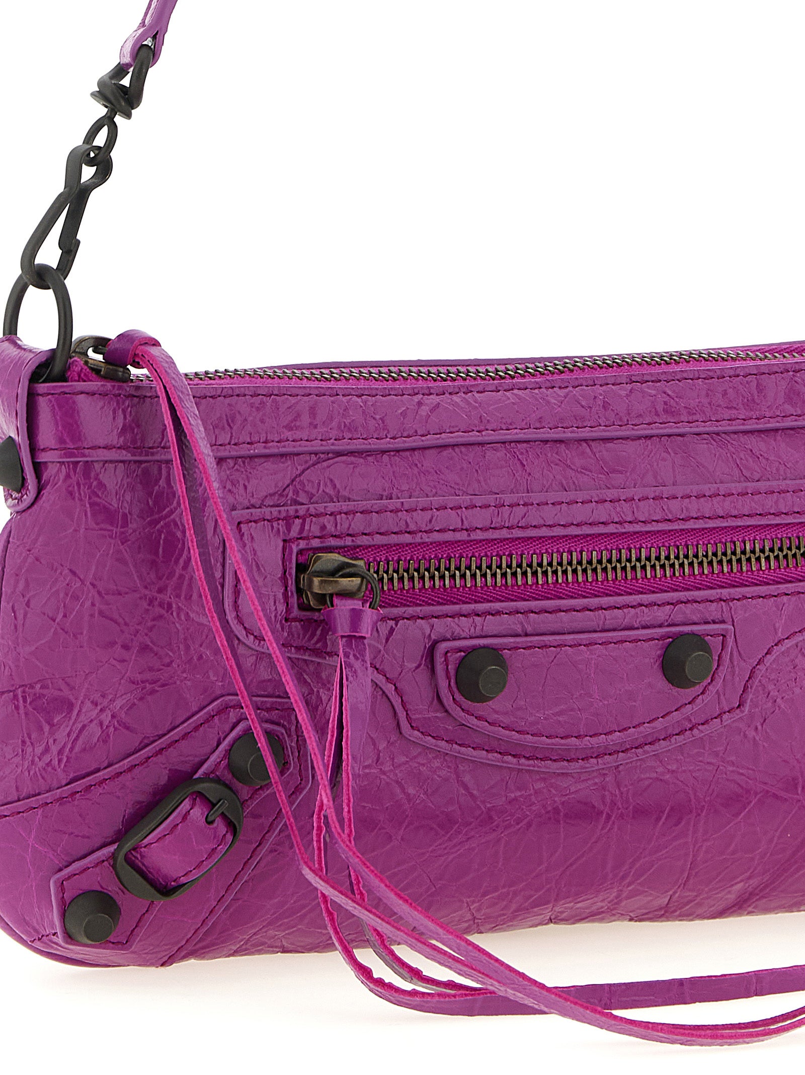 Le City Pouch Purple Lamb Leather (ovis Aries) Clutch