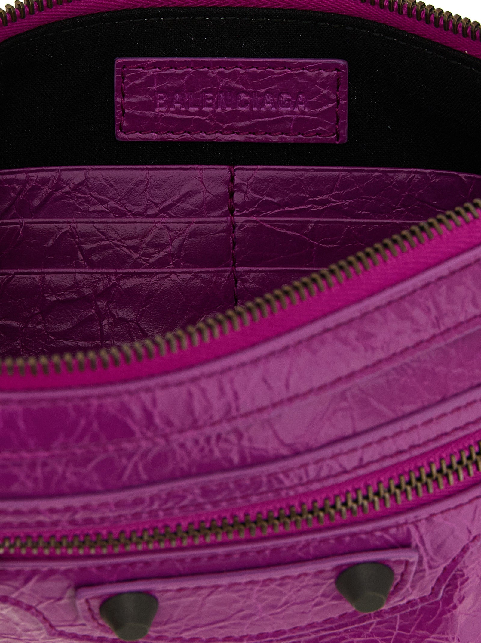 Le City Pouch Purple Lamb Leather (ovis Aries) Clutch