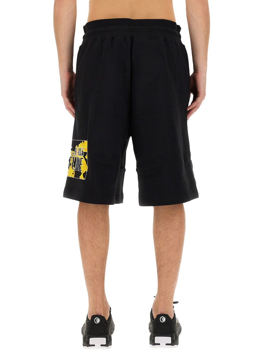 Logo Bermuda Shorts Black Cotton