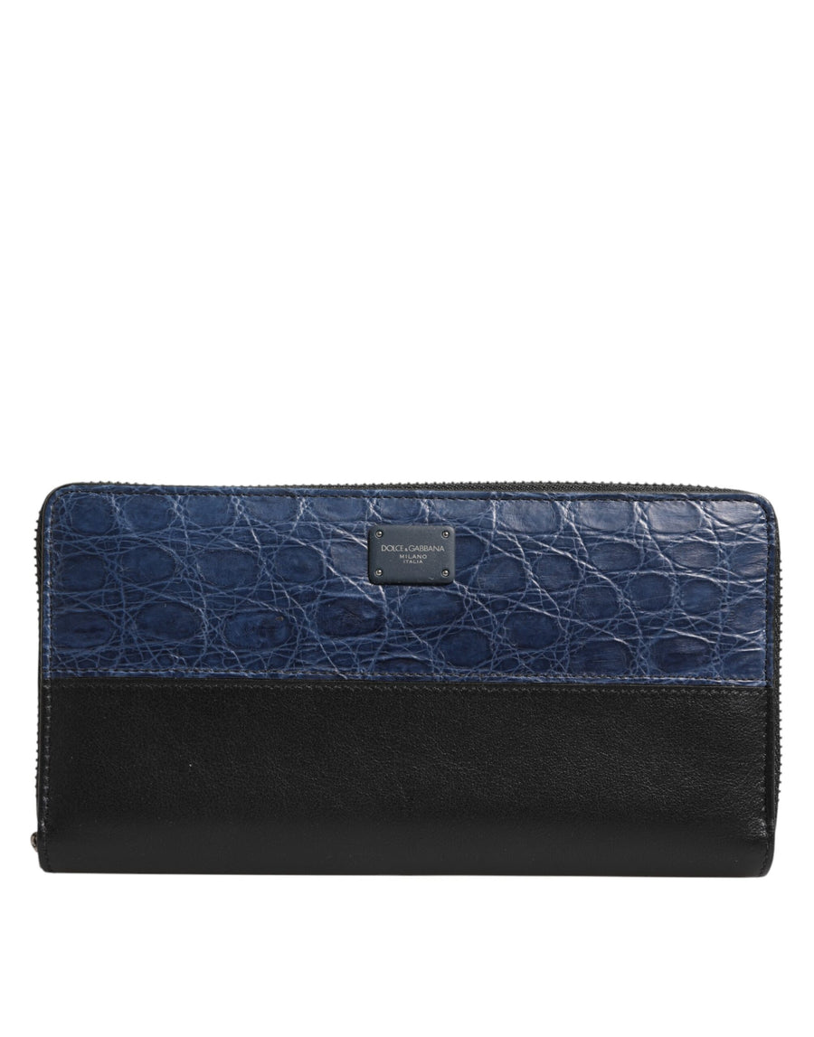 Dolce & Gabbana 30% Caiman Leather wallet in black