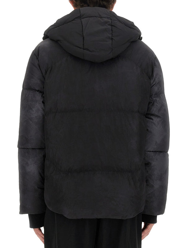 Oversize Jacket With Zip Black Shell: Nylon