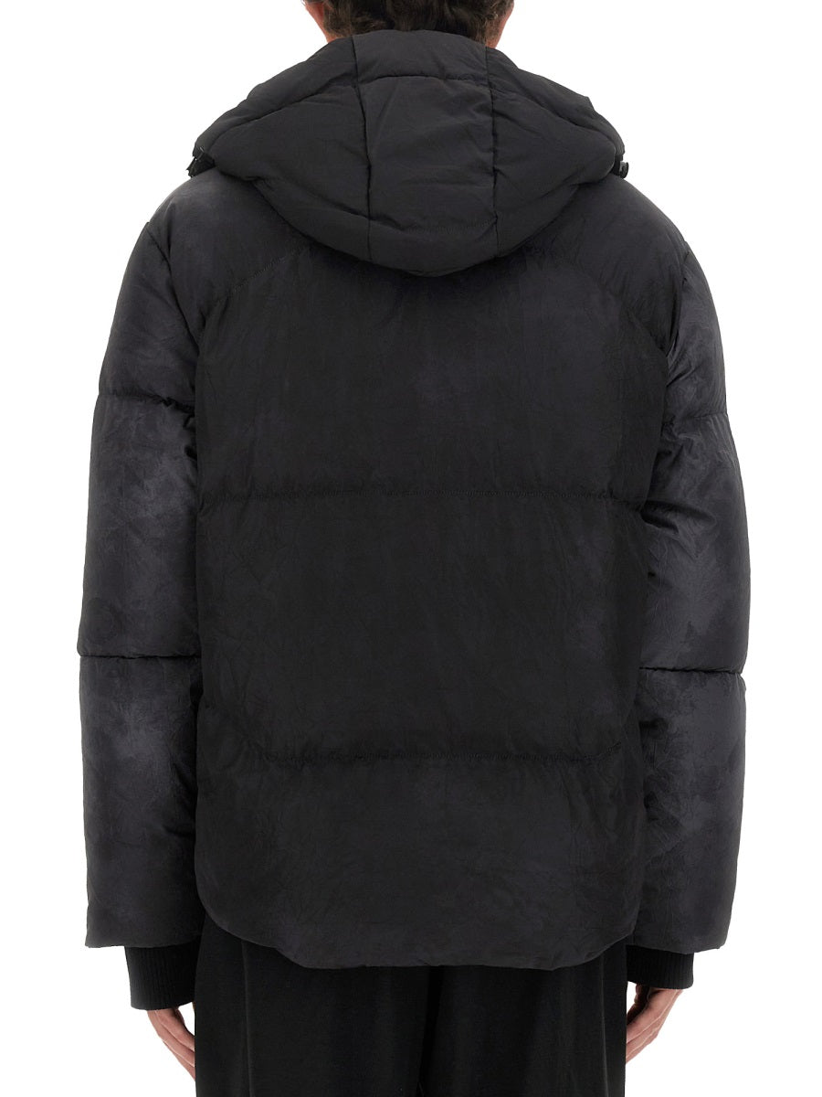 Oversize Jacket With Zip Black Shell: Nylon