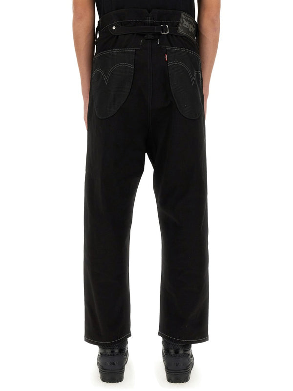 Junya Watanabe X Levis Pants Black Cotton Trousers