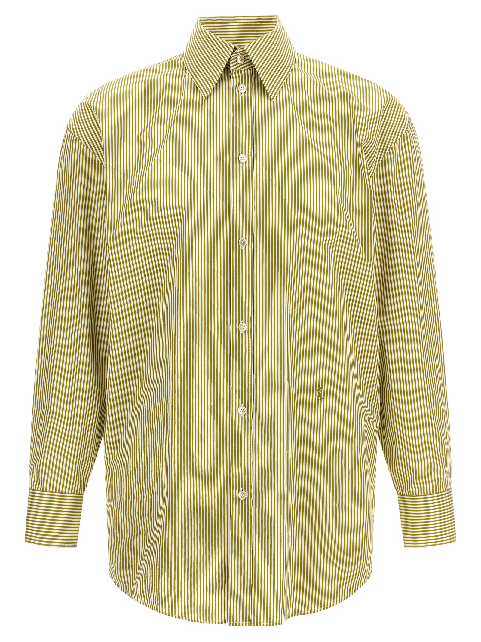 Striped shirt Green Cotton Shirt, Blouse