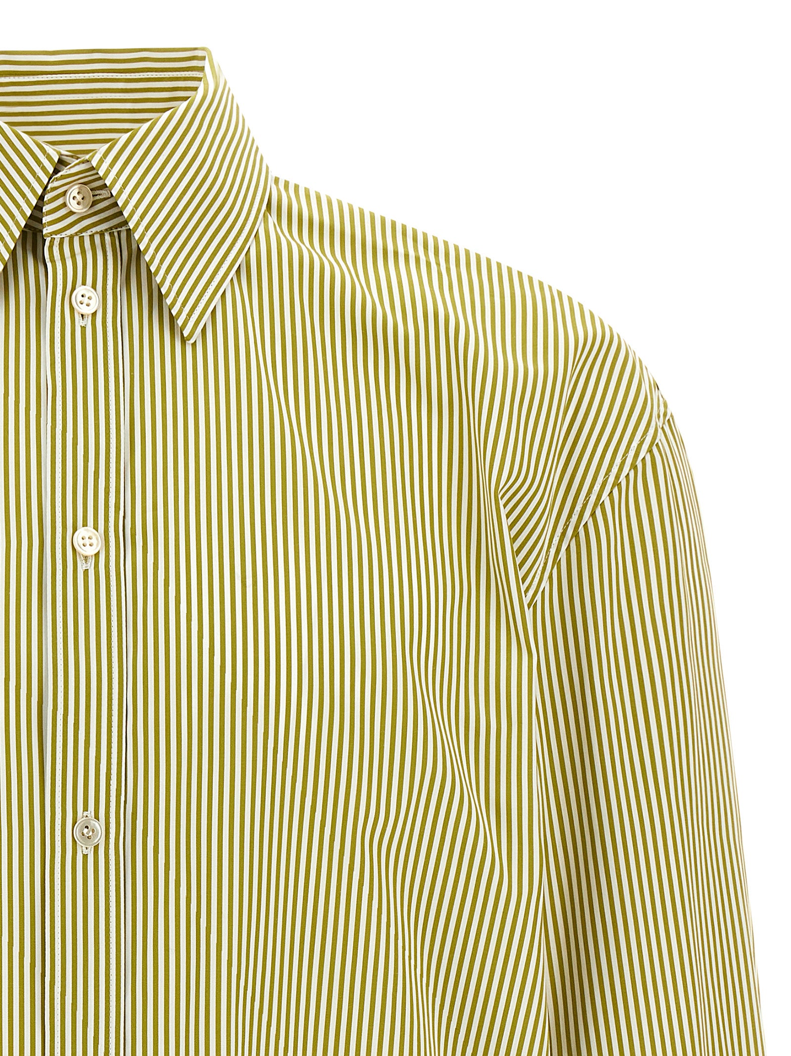 Striped shirt Green Cotton Shirt, Blouse
