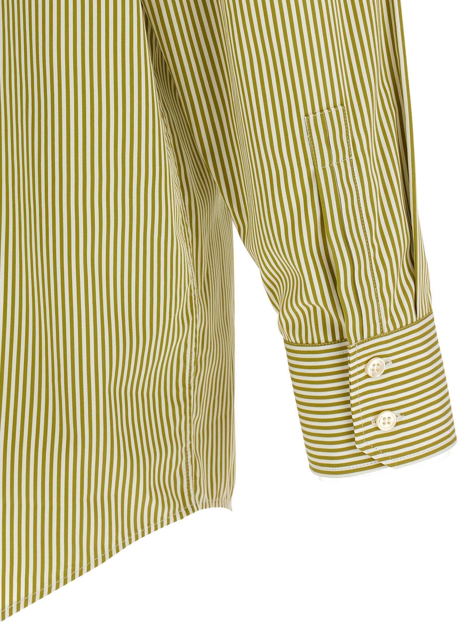 Striped shirt Green Cotton Shirt, Blouse