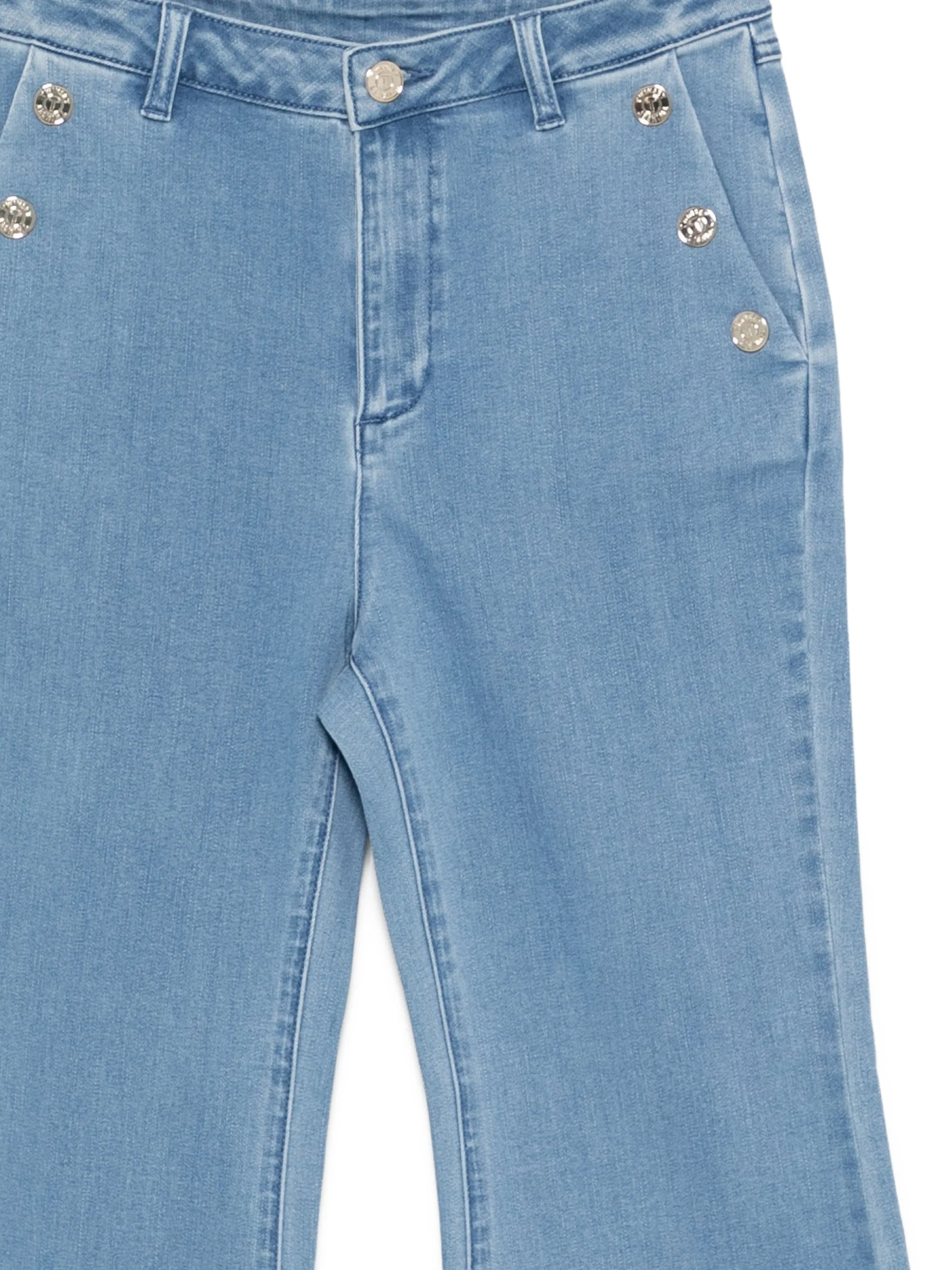 Pantalone Flare In Denim Blue Pantaloni