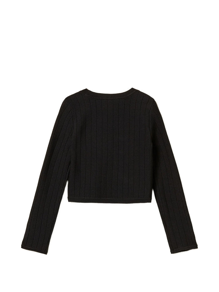 Maglia Girocollo Cut-out Black