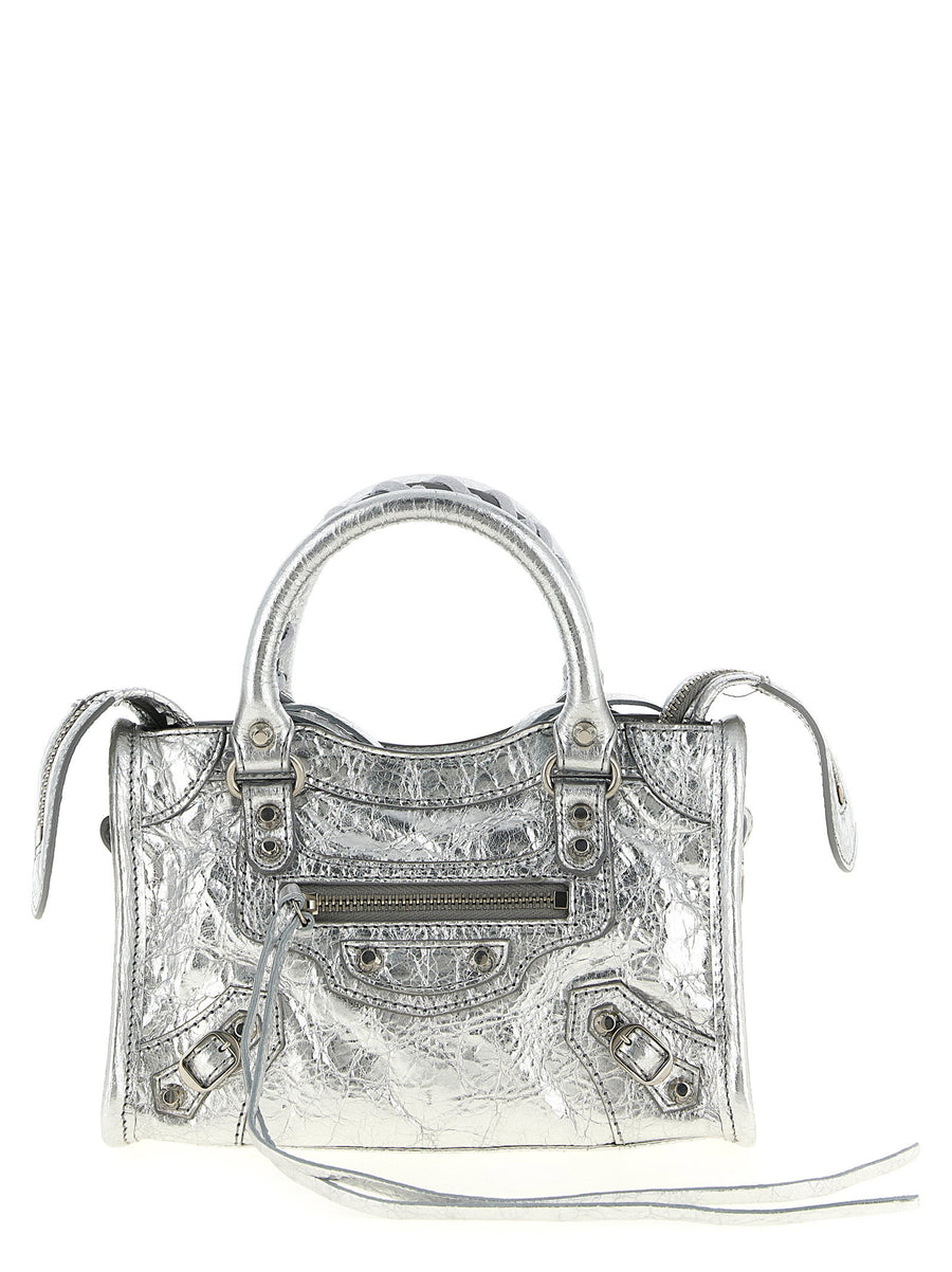 Balenciaga Le City Top Handle Bag — Silver