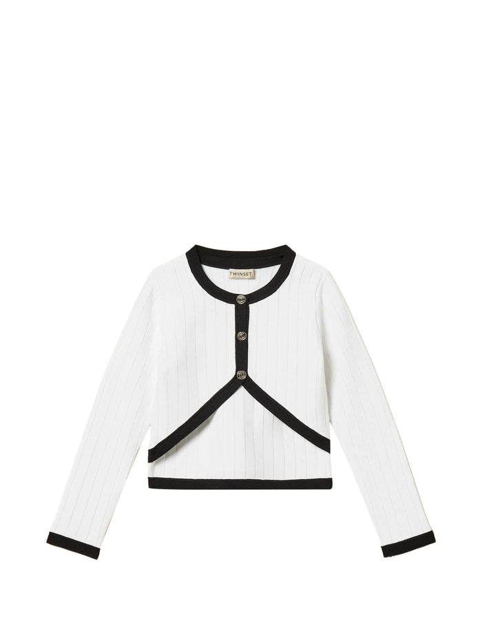 Cardigan+top White Maglia