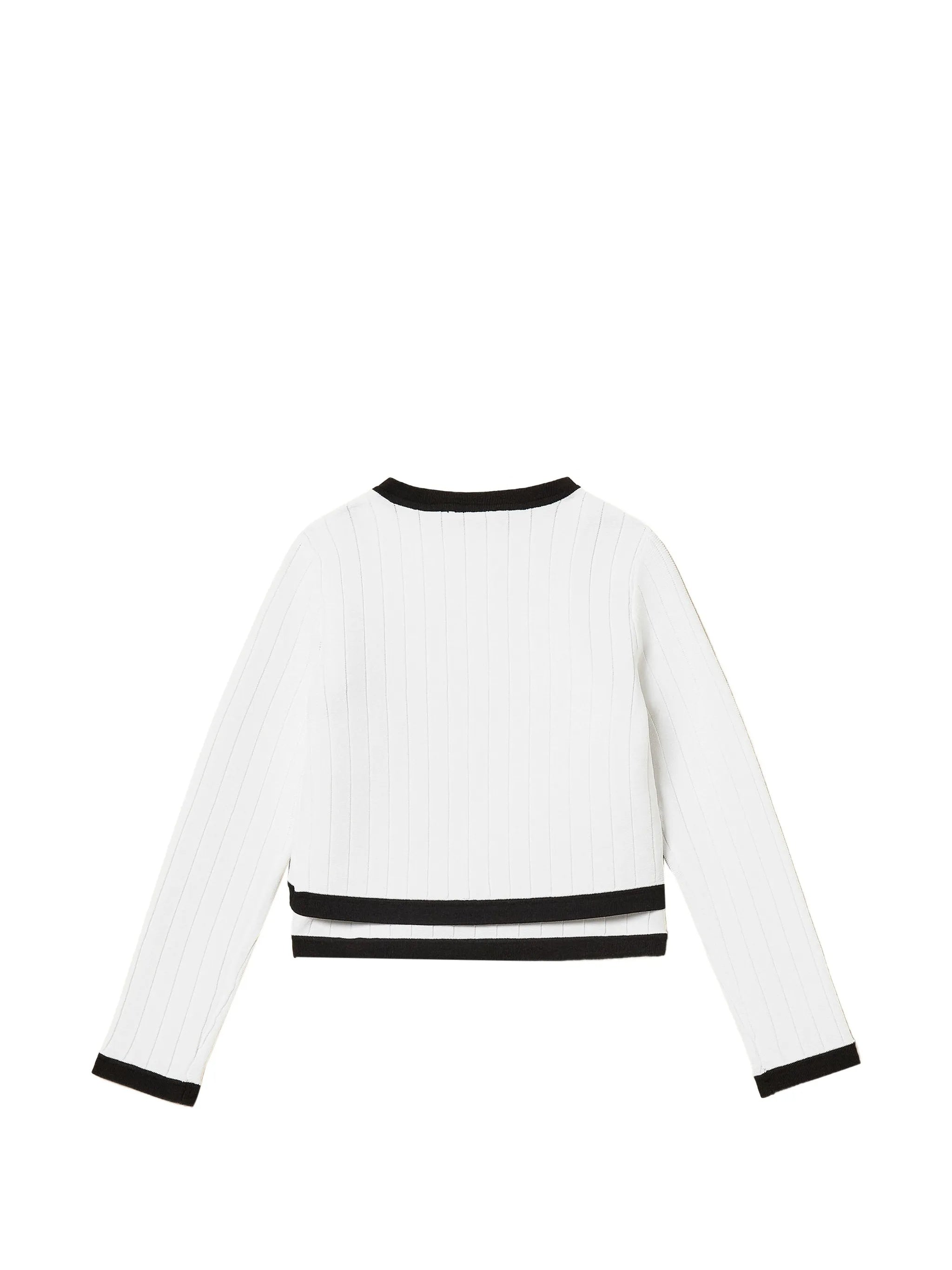 Cardigan+top White Maglia