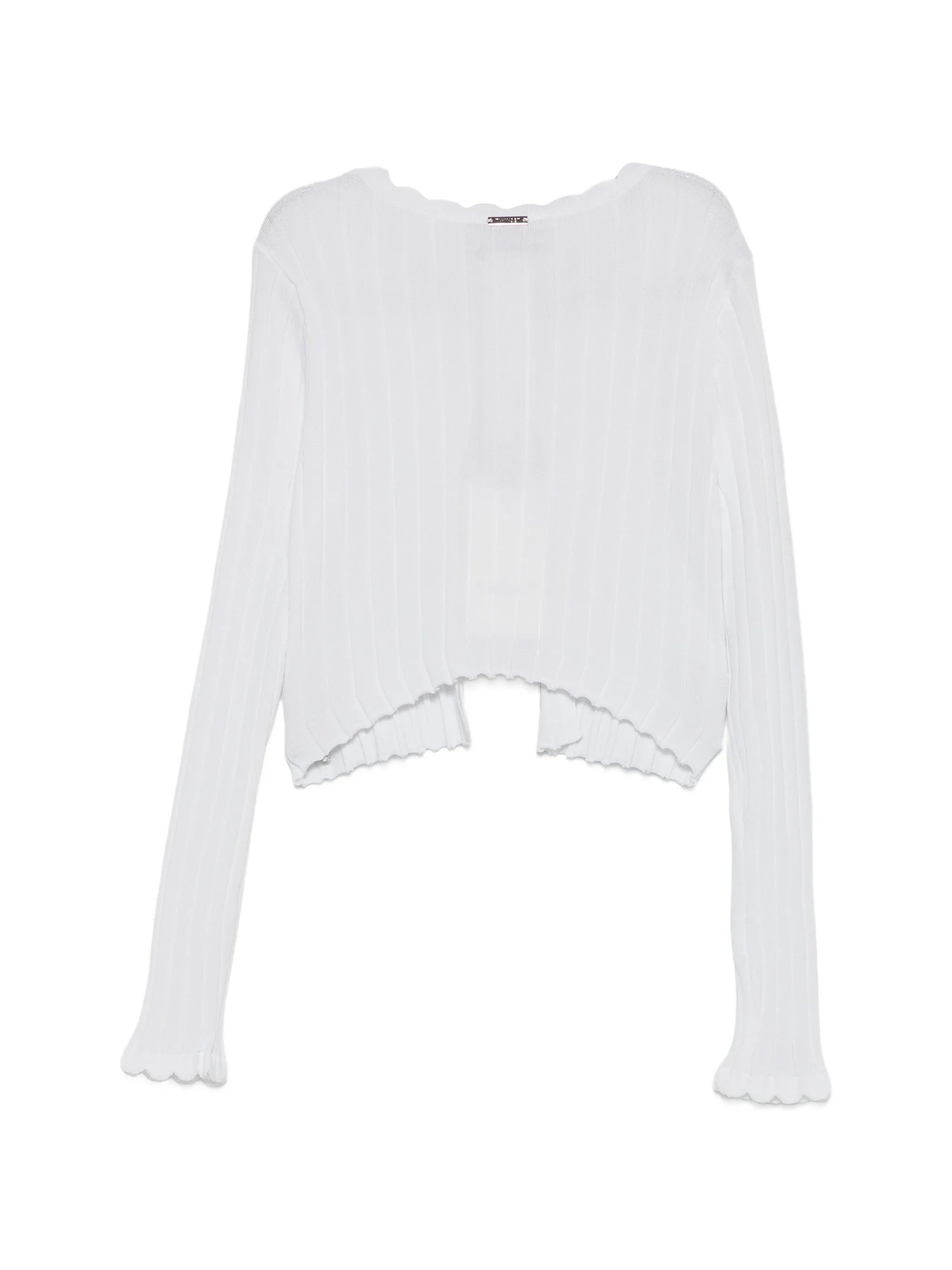 Cardigan Corto In Maglia White