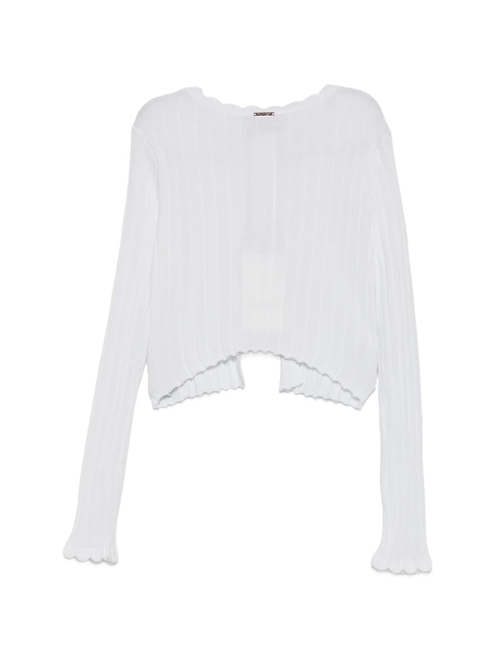 Cardigan Corto In Maglia White