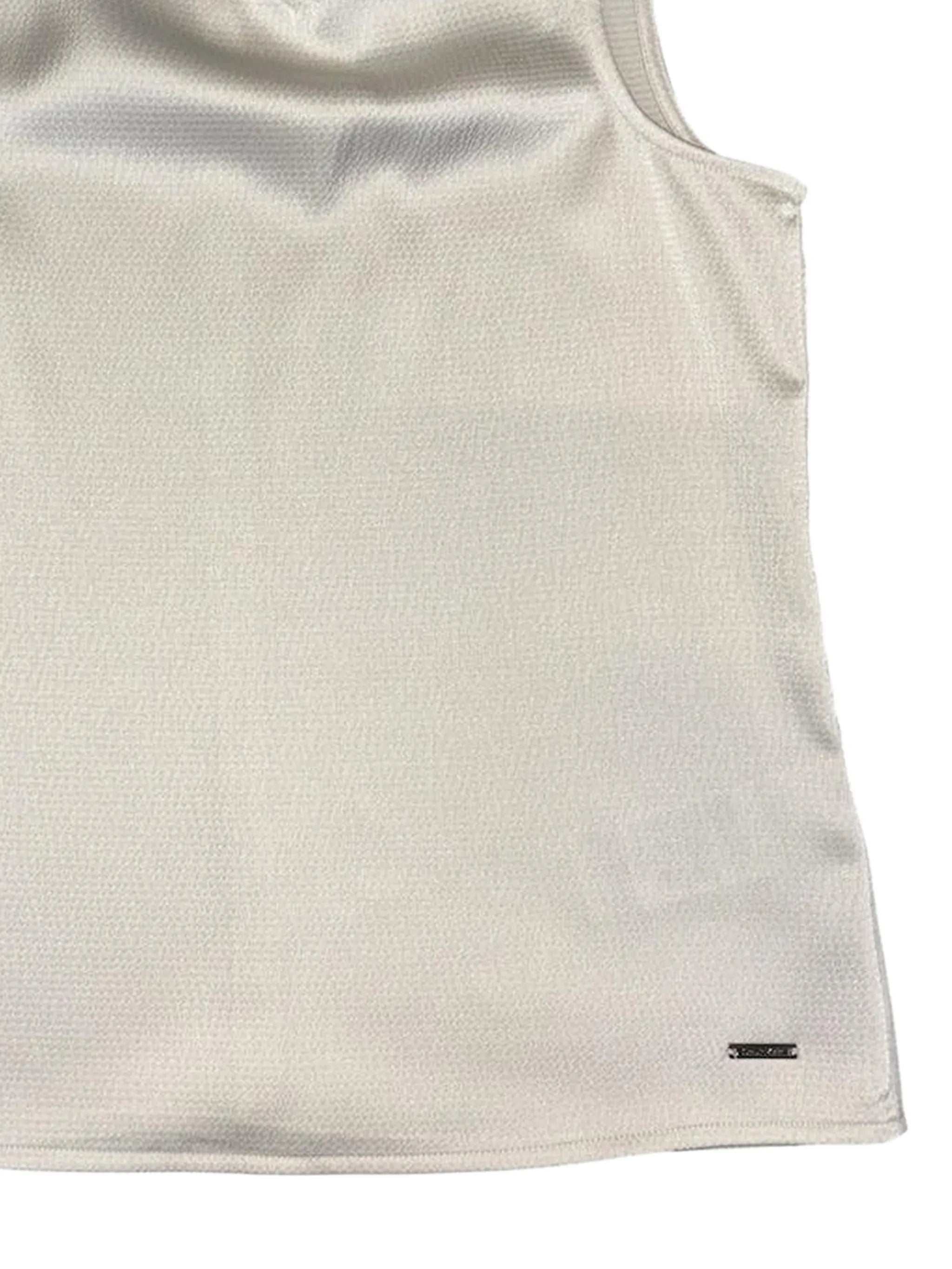 Hammered Satin Top White