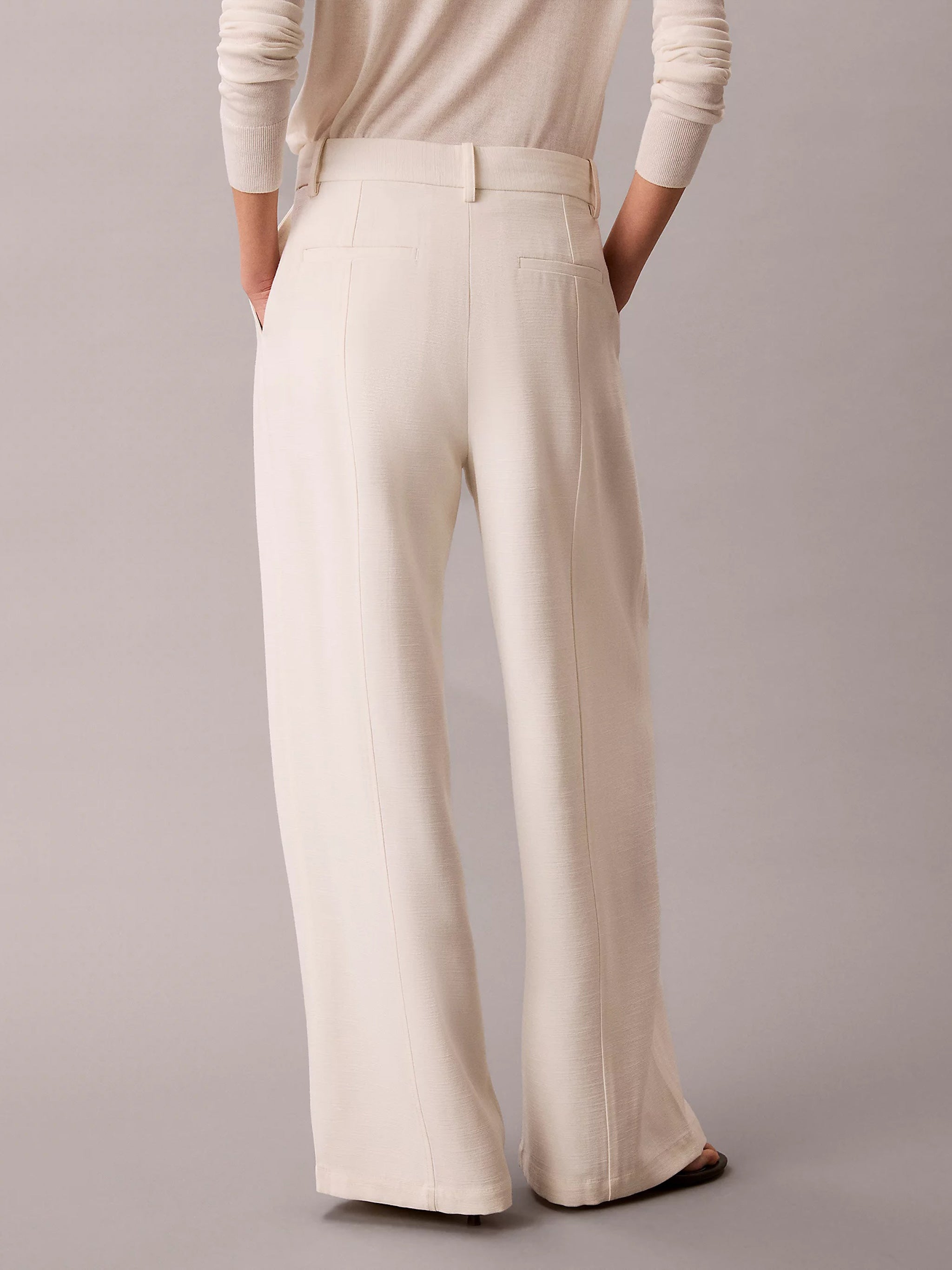 Hvy Textured Pant White Pantaloni