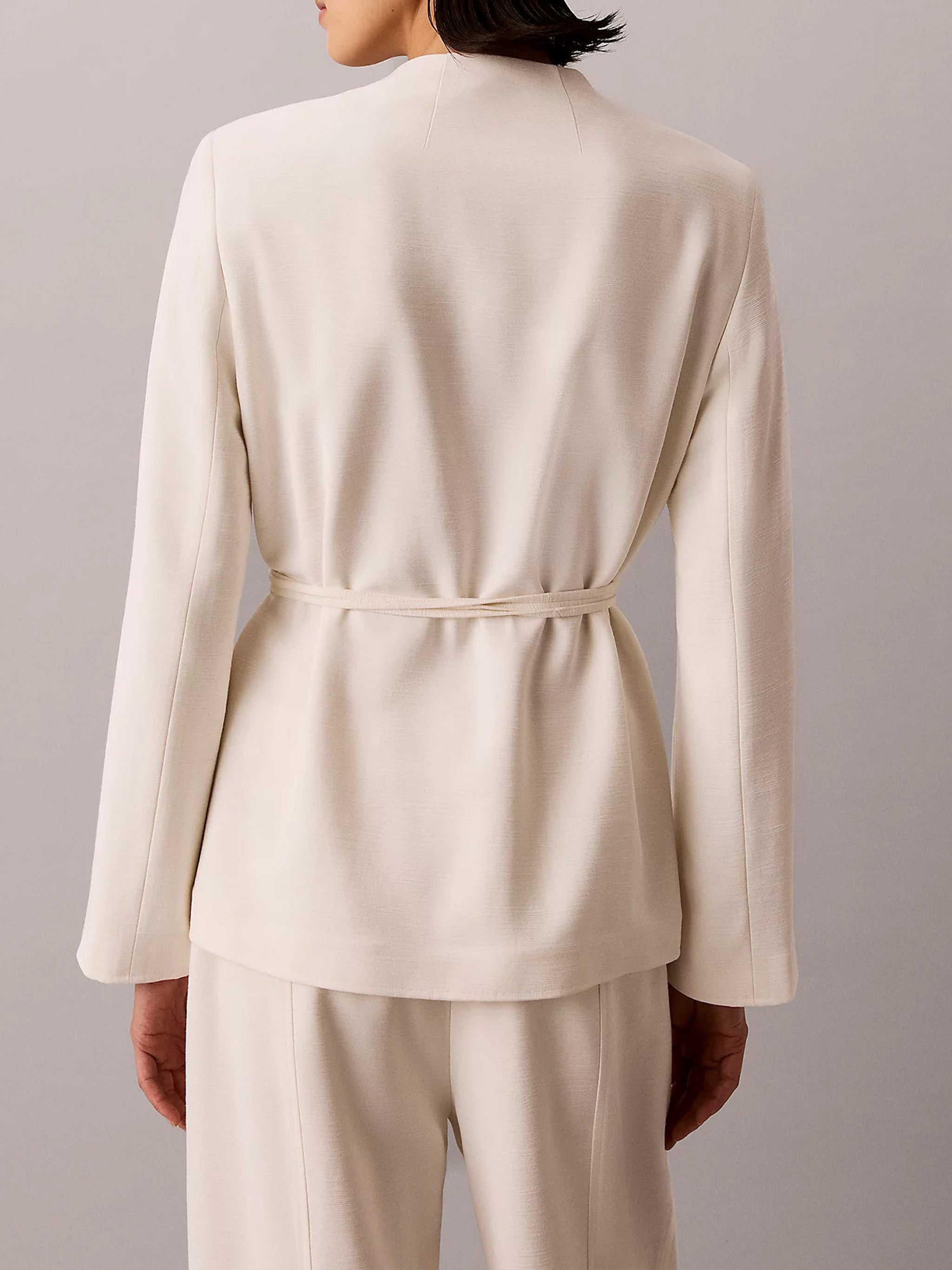 Hvy Textured Shine Blazer White