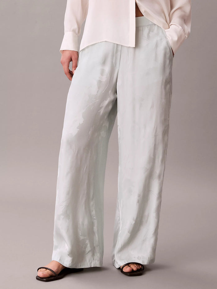 Viscose Jacquard Elastic Pant Q0 Pale Meadow Pantaloni