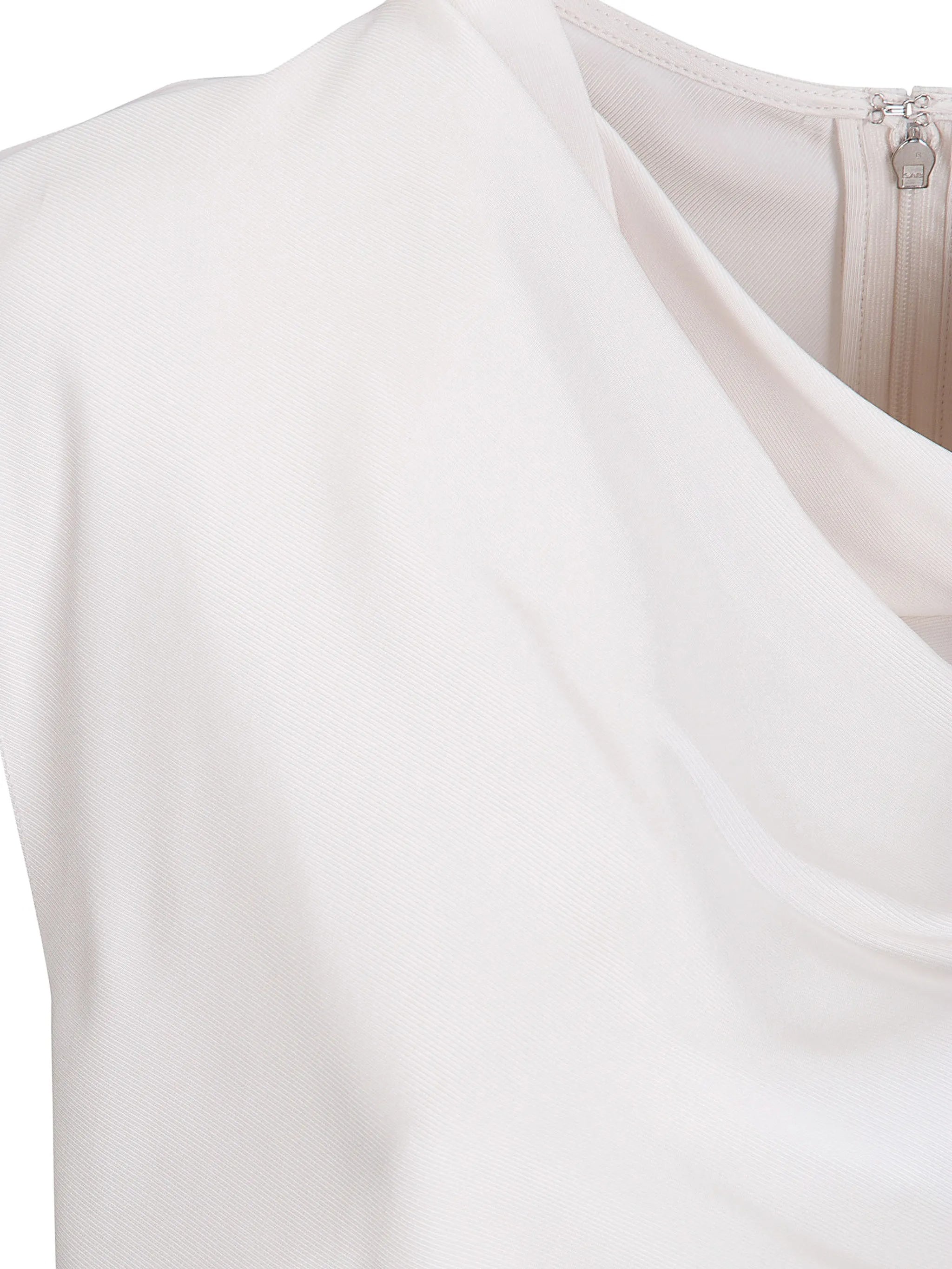Viscose Twill Cowl Neck Tank White Top